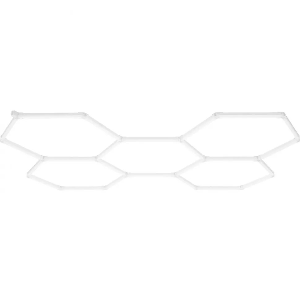 VEVOR Hexagon Garage Lights, 26400LM, 6500K 5 Grid Systems Honeycomb Hexagonal Garage LED Lights, DIY Cool White Car Detailing Garage Ceiling Lighting Bright Shop Light for Gym Basement Workshop