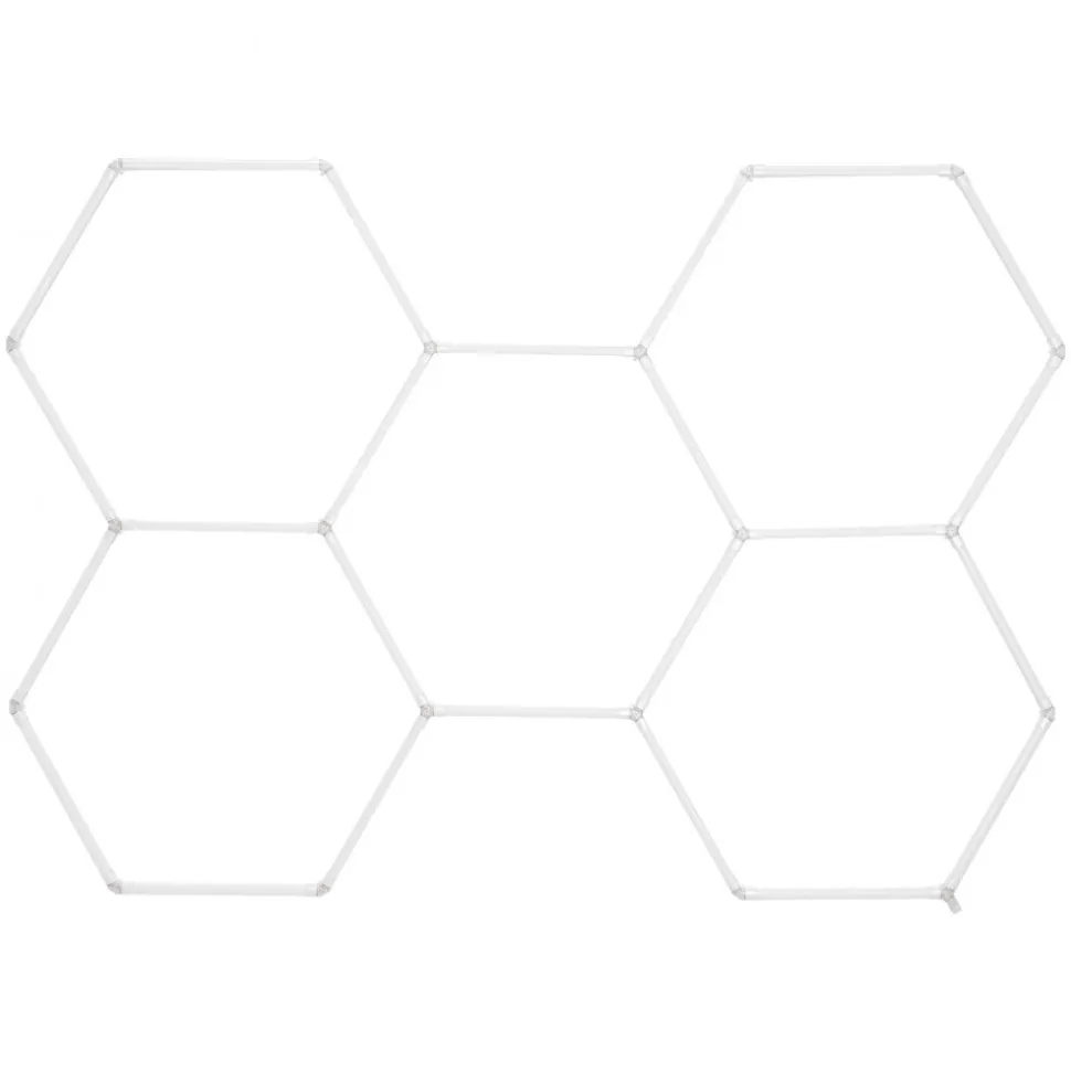 VEVOR Hexagon Garage Lights, 26400LM, 6500K 5 Grid Systems Honeycomb Hexagonal Garage LED Lights, DIY Cool White Car Detailing Garage Ceiling Lighting Bright Shop Light for Gym Basement Workshop