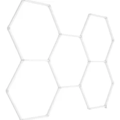 VEVOR Hexagon Garage Lights, 26400LM, 6500K 5 Grid Systems Honeycomb Hexagonal Garage LED Lights, DIY Cool White Car Detailing Garage Ceiling Lighting Bright Shop Light for Gym Basement Workshop
