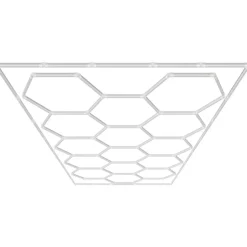 VEVOR Hexagon Garage Lights, 66300LM, 6500K 15 Grid Systems Honeycomb Hexagonal Garage LED Lights, DIY Cool White Car Detailing Garage Ceiling Lighting Bright Shop Light for Gym Basement Workshop