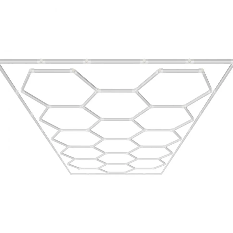 VEVOR Hexagon Garage Lights, 66300LM, 6500K 15 Grid Systems Honeycomb Hexagonal Garage LED Lights, DIY Cool White Car Detailing Garage Ceiling Lighting Bright Shop Light for Gym Basement Workshop