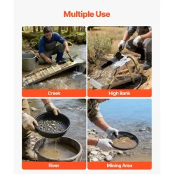 VEVOR Highbanker Gold Panning Kit, 50" 3-in-1 Folding High Banker Gold Sluice Box, 26 PCS Portable Mining Equipment Prospecting Kit with Gold Pans, Classifier Screen, Magnet, Backpack, and Accessories