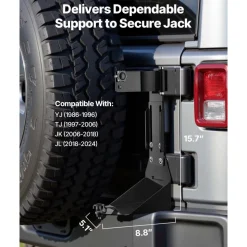 VEVOR High Lift Jack Mount Bracket, Farm Jack Holder Mounting Bracket Kit, Mount Carrier for Off Road Heavy-Duty Jacks, Compatible With YJ (1986-1996), TJ (1997-2006), JK (2006-2018), JL (2018-2024)