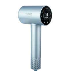 VEVOR High-Speed Hair Dryer with 105,000RPM Brushless Motor, 200 Million Negative Ions Hair Blow Dryer, 4 Temps & 3 Speeds, LCD Display Thermo-Control Hairdryer with Diffuser & Nozzle for Home Travel