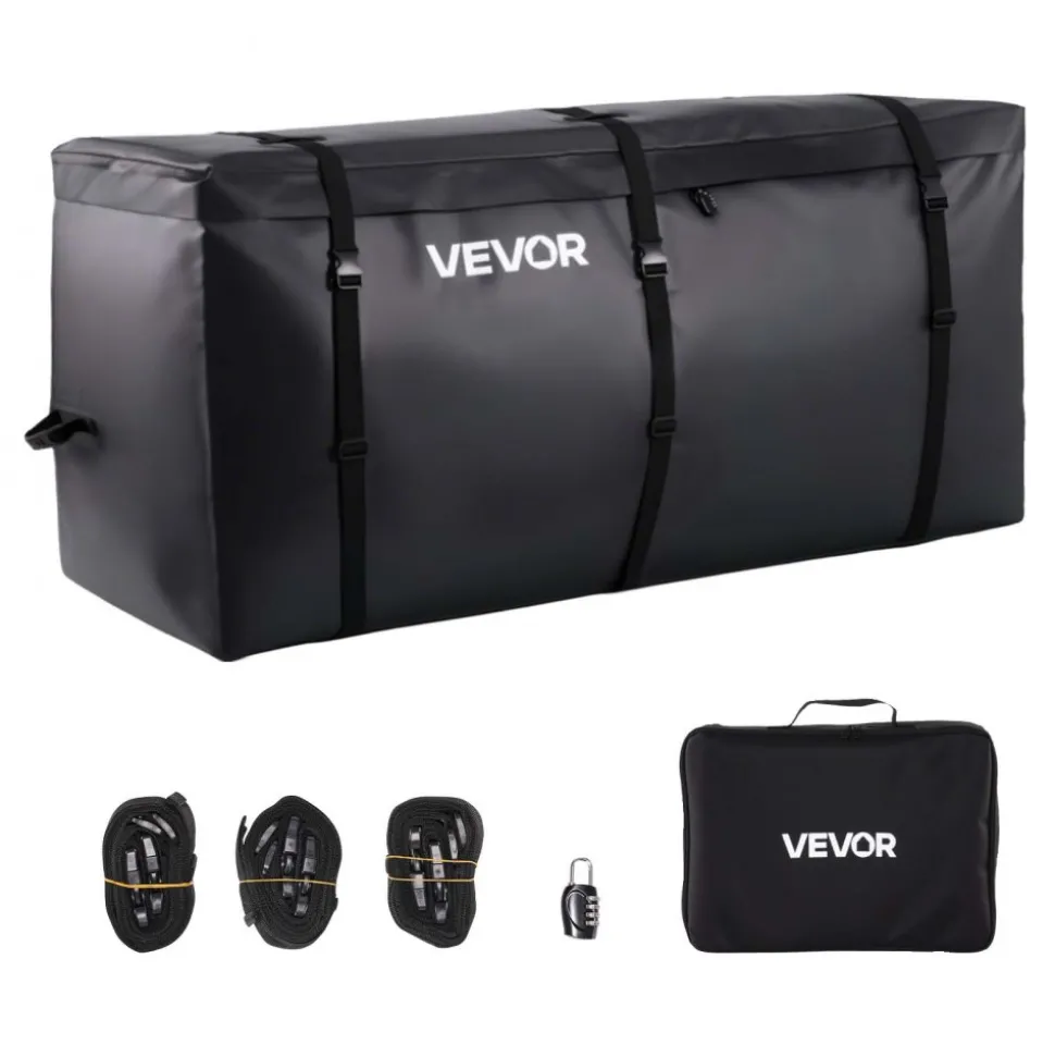 VEVOR Hitch Cargo Carrier Bag, Waterproof 840D PVC, 60.24 x 24.02 x 35.94 in (30 Cubic Feet), Heavy Duty Cargo Bag for Truck Bed Storage with Reinforced Straps, Suitable for Car SUV Vans Hitch Basket
