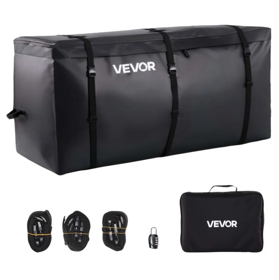 VEVOR Hitch Cargo Carrier Bag, Waterproof 840D PVC, 60.24 x 24.02 x 35.94 in (30 Cubic Feet), Heavy Duty Cargo Bag for Truck Bed Storage with Reinforced Straps, Suitable for Car SUV Vans Hitch Basket