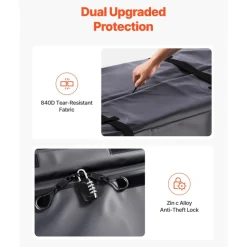 VEVOR Hitch Cargo Carrier Bag, Waterproof 840D PVC, 59.84 x 24.02 x 30.63 in (25 Cubic Feet), Heavy Duty Cargo Bag for Truck Bed Storage with Reinforced Straps, Suitable for Car SUV Vans Hitch Basket