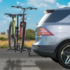 VEVOR Hitch Mount Bike Rack, 2-Bike Platform Style, 160 LBS Max Capacity Bike Rack Hitch for 2-inch Receiver, Titling and Folding Bike Carrier with Tires up to 5