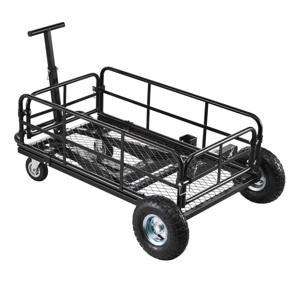 VEVOR Hitch Mount Cargo Carrier on Wheels, 36.2" x 21.3" x 11.8", 2-in-1 Folding Rear Luggage Rack Basket & Cargo Cart with Hitch Stabilizer, Fits 2" Receiver for SUV Pickups, 400LBS Load Capacity