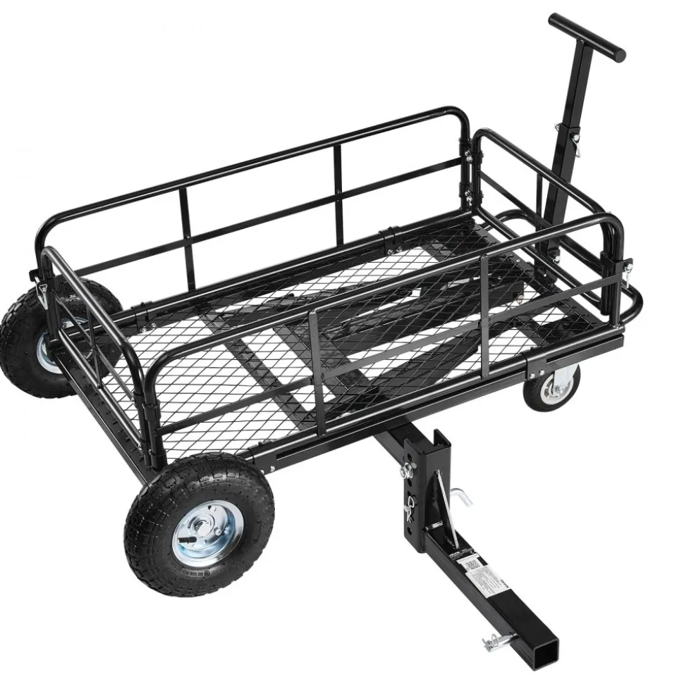 VEVOR Hitch Mount Cargo Carrier on Wheels, 36.2" x 21.3" x 11.8", 2-in-1 Folding Rear Luggage Rack Basket & Cargo Cart with Hitch Stabilizer, Fits 2" Receiver for SUV Pickups, 400LBS Load Capacity
