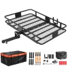 VEVOR Hitch Mount Cargo Carrier, 60" x 36" x 6" Folding Rear Luggage Rack Basket with Waterproof Cargo Bag, 500LBS Capacity High-Strength Steel Hitch Cargo Carrier Basket Fits 2" Receiver for SUV Pickups
