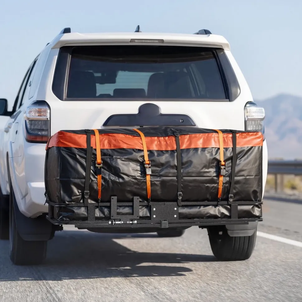 VEVOR Hitch Mount Cargo Carrier, 60" x 36" x 6" Folding Rear Luggage Rack Basket with Waterproof Cargo Bag, 500LBS Capacity High-Strength Steel Hitch Cargo Carrier Basket Fits 2" Receiver for SUV Pickups