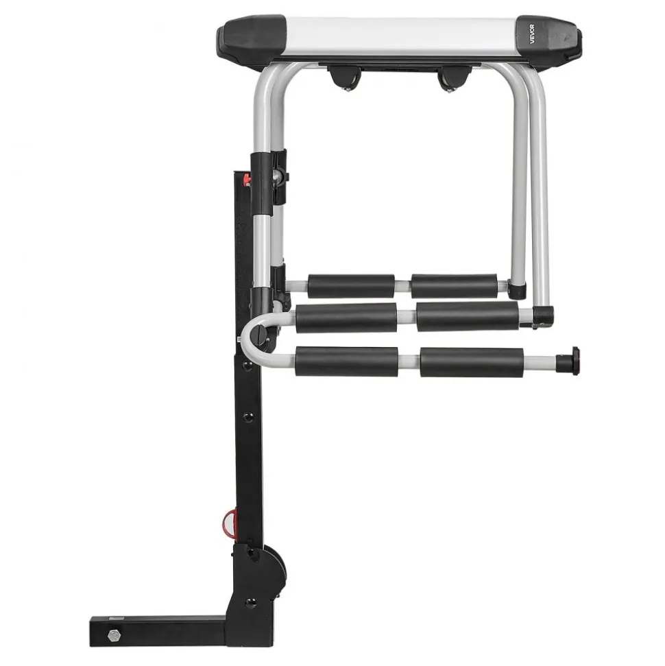 VEVOR Hitch Mounted Ski & Snowboard Rack, Fits 2-Inch Receiver, Carries up to 6 Pairs of Skis or 4 Snowboards, Hitch-Mounted Rack for Car with Key Lock, Security Strap, Tilt Access, Rubber Padding
