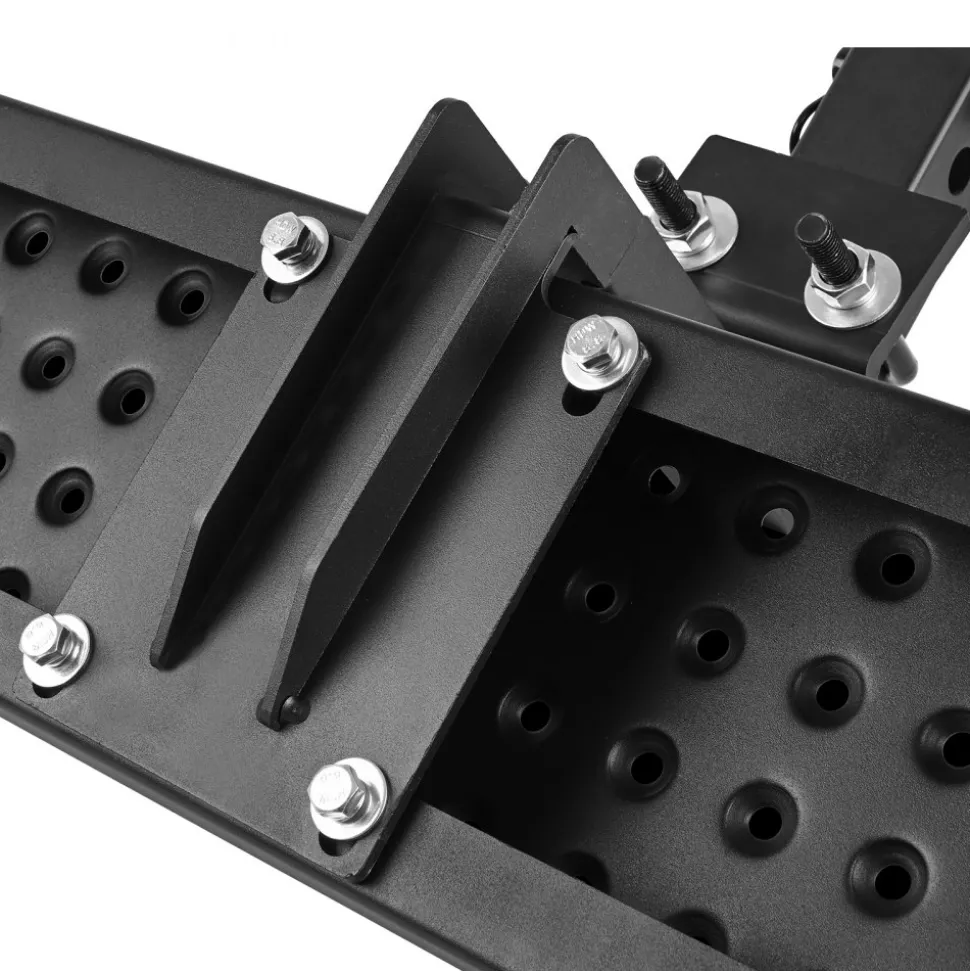 VEVOR Hitch Step for 2 Inch Receiver, Universal Rear Bumper Guard Protector with 350 LBS Load Capacity, Wide & Non-Slip Tow Hitch Step with Pin Kit and Stabilizer, Fit for Pickup, Trailer, Truck, SUV