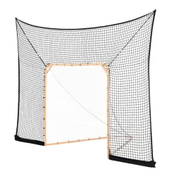 VEVOR Hockey and Lacrosse Goal Backstop, 12x9 ft Lacrosse Net with Extended Coverage, Quick Easy Setup Complete Accessories Training Net, Backyard Lacrosse Equipment, for Youth Adult (NET ONLY)