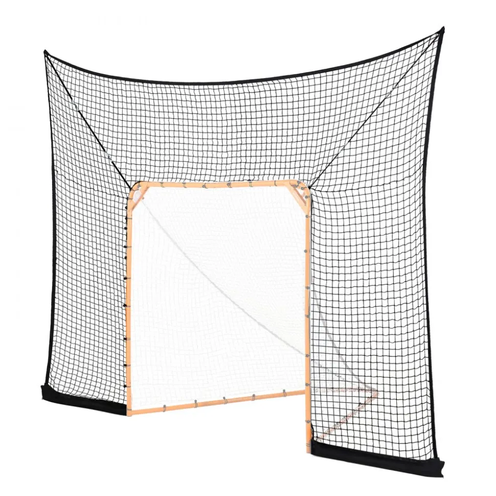 VEVOR Hockey and Lacrosse Goal Backstop, 12x9 ft Lacrosse Net with Extended Coverage, Quick Easy Setup Complete Accessories Training Net, Backyard Lacrosse Equipment, for Youth Adult (NET ONLY)