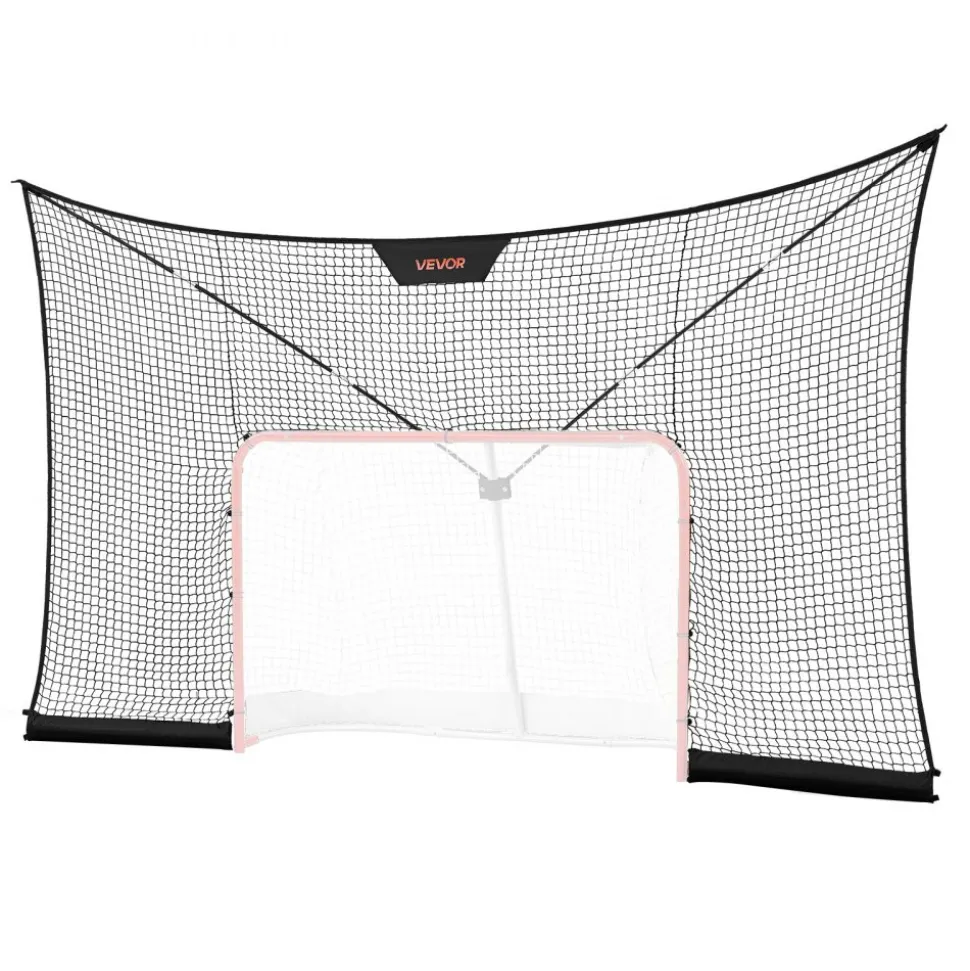 VEVOR Hockey Net Backstop, 12x7 ft Durable Hockey Goal Backstop Net with Extended Coverage, Lightweight and Portable Backyard Training Equipment, Easy Assembly, for Youth Adult (NET ONLY)