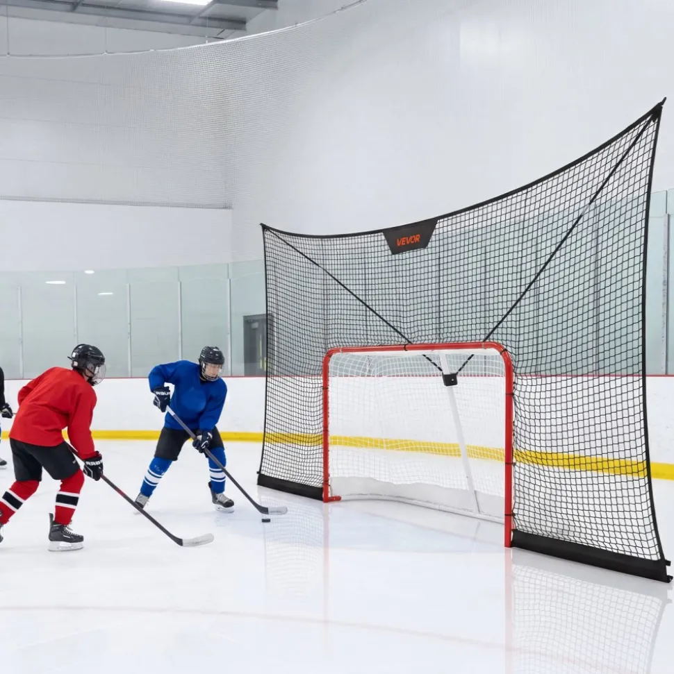 VEVOR Hockey Net Backstop, 12x7 ft Durable Hockey Goal Backstop Net with Extended Coverage, Lightweight and Portable Backyard Training Equipment, Easy Assembly, for Youth Adult (NET ONLY)