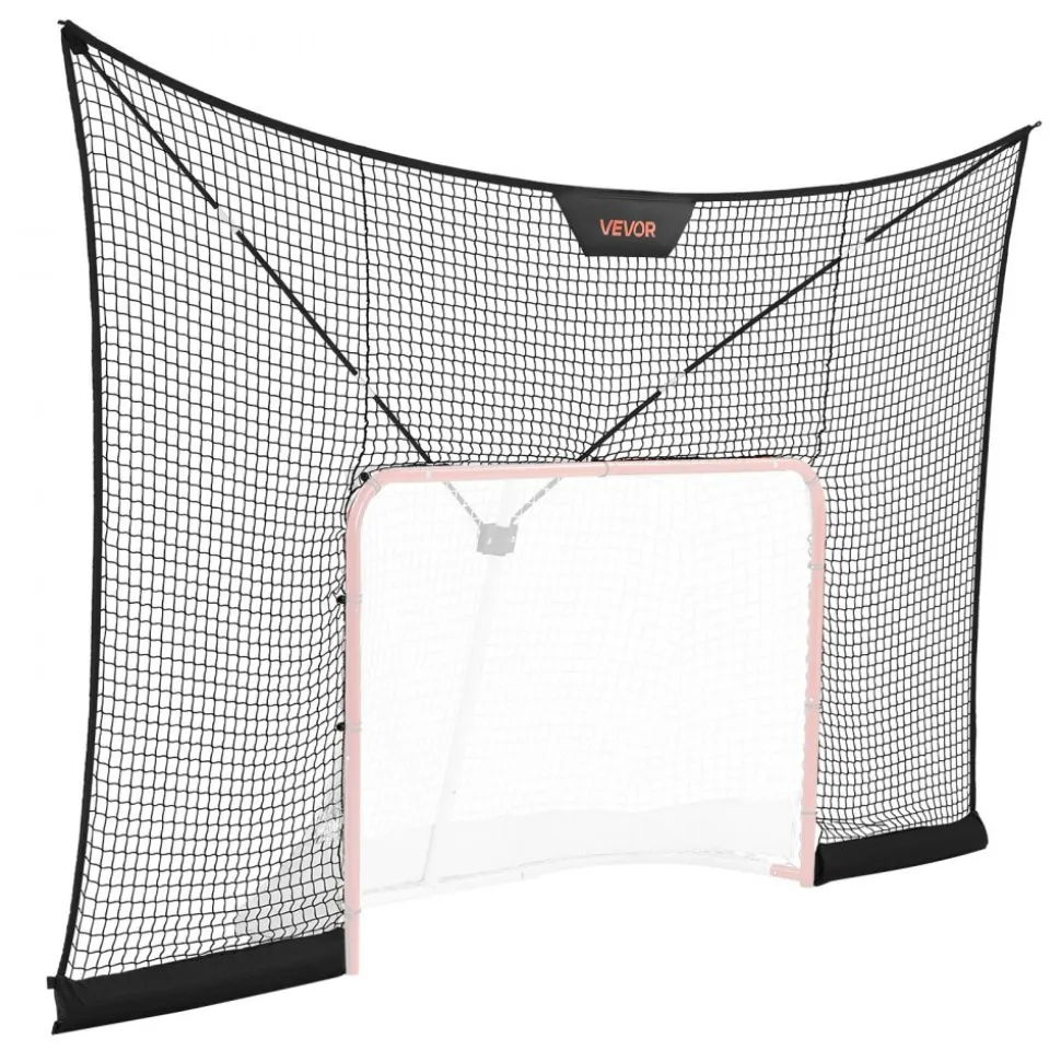 VEVOR Hockey Net Backstop, 12x7 ft Durable Hockey Goal Backstop Net with Extended Coverage, Lightweight and Portable Backyard Training Equipment, Easy Assembly, for Youth Adult (NET ONLY)