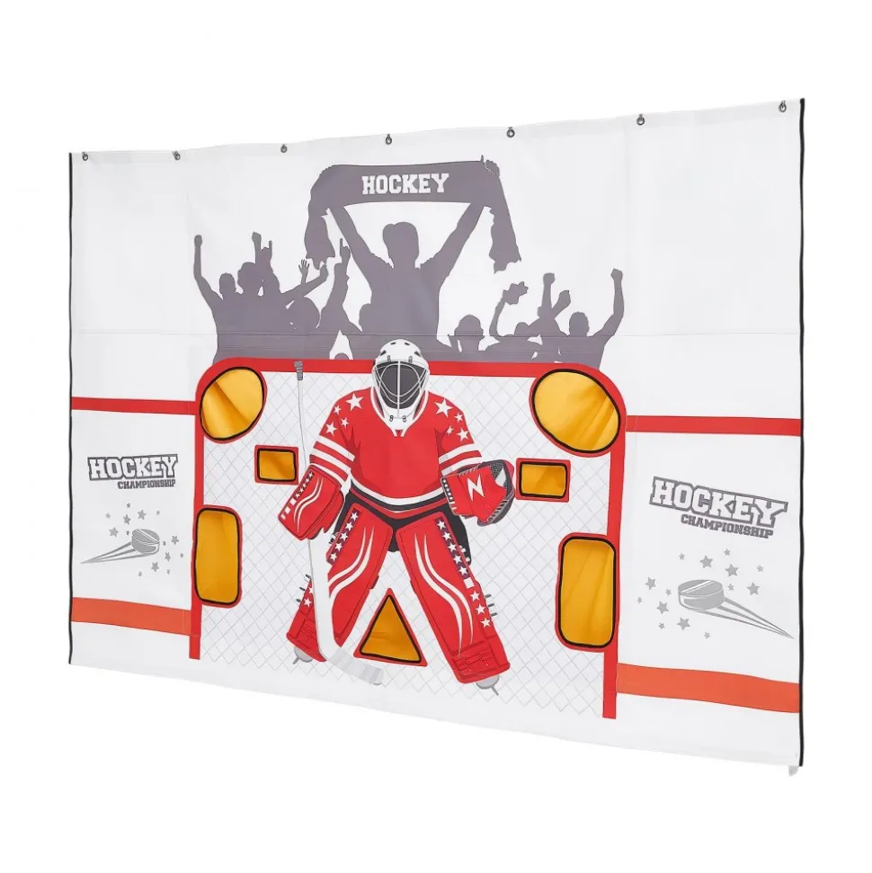 VEVOR Hockey Shooting Tarp, Shooter Tutor Ice Hockey Goal Practice Target, Tear-proof Premium Net with 7 Holes, Easy Set Up Hockey Net Replacement, Training Equipment for Practicing Shooting Accuracy