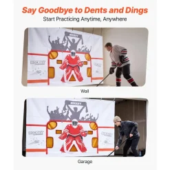 VEVOR Hockey Shooting Tarp, Shooter Tutor Ice Hockey Goal Practice Target, Tear-proof Premium Net with 7 Holes, Easy Set Up Hockey Net Replacement, Training Equipment for Practicing Shooting Accuracy