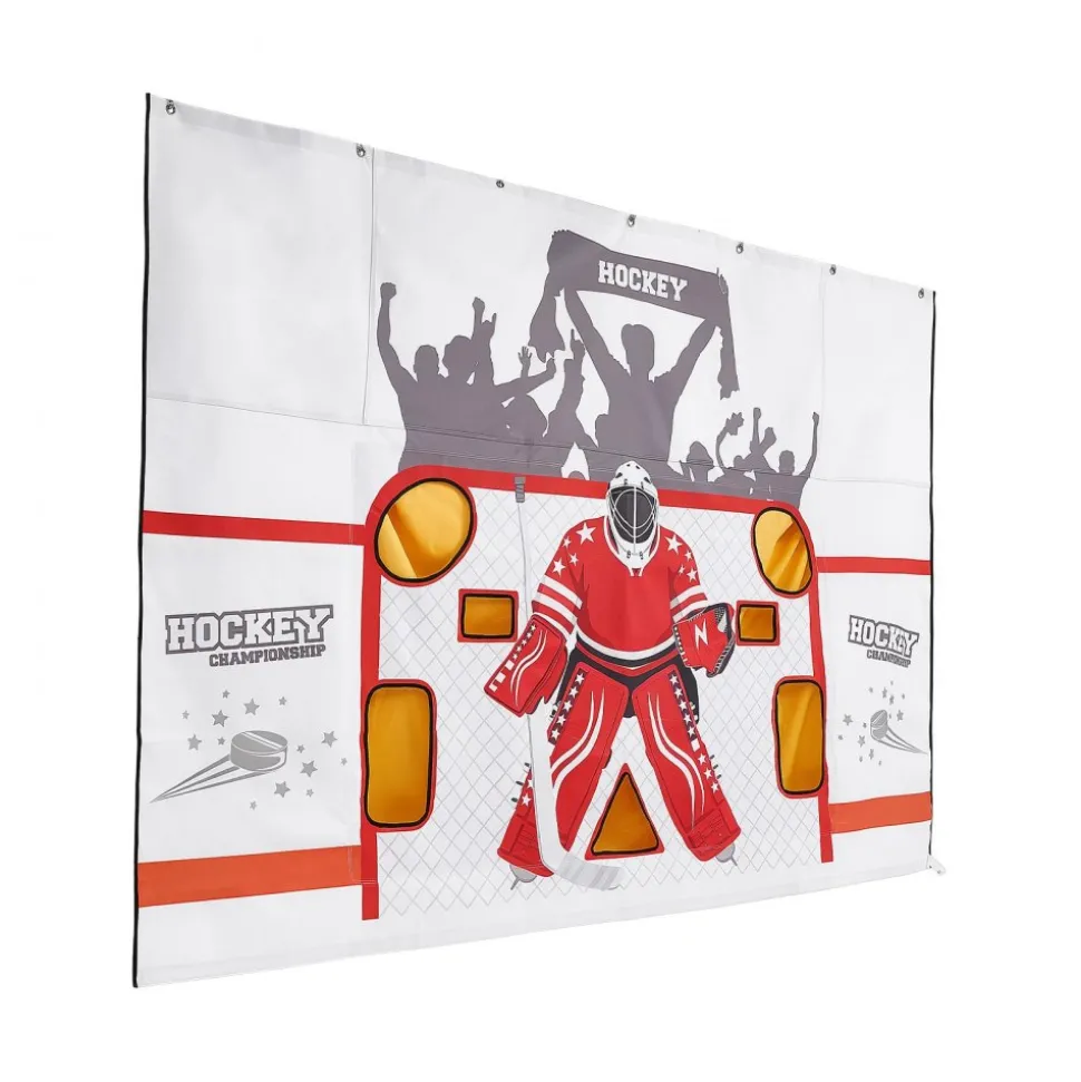 VEVOR Hockey Shooting Tarp, Shooter Tutor Ice Hockey Goal Practice Target, Tear-proof Premium Net with 7 Holes, Easy Set Up Hockey Net Replacement, Training Equipment for Practicing Shooting Accuracy