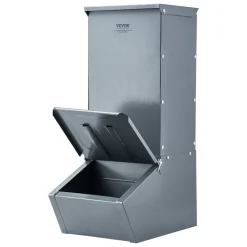 VEVOR Hog Feeder, 2.2 Bushel Capacity, Single Door Pig Feeder, Heavy Duty Steel Piglets Feeder, Multipurpose Trough Creep Feeder, Outdoor Livestock Feeder Farm Accessory for Feeding up to 5 Hogs