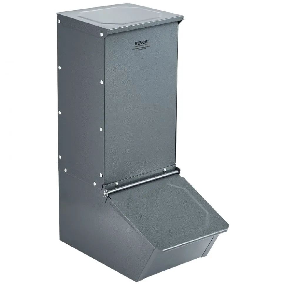 VEVOR Hog Feeder, 2.2 Bushel Capacity, Single Door Pig Feeder, Heavy Duty Steel Piglets Feeder, Multipurpose Trough Creep Feeder, Outdoor Livestock Feeder Farm Accessory for Feeding up to 5 Hogs