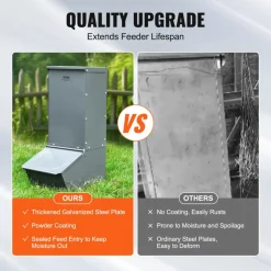 VEVOR Hog Feeder, 2.2 Bushel Capacity, Single Door Pig Feeder, Heavy Duty Steel Piglets Feeder, Multipurpose Trough Creep Feeder, Outdoor Livestock Feeder Farm Accessory for Feeding up to 5 Hogs