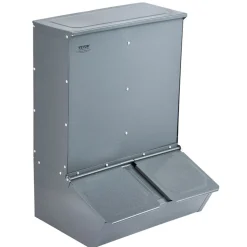 VEVOR Hog Feeder, 3.7 Bushel Capacity, Double Door Pig Feeder, Heavy Duty Steel Piglets Feeder, Multipurpose Trough Creep Feeder, Outdoor Livestock Feeder Farm Accessory for Feeding up to 8 Hogs