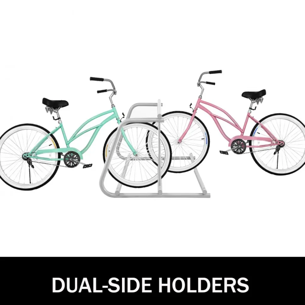 VEVOR 10 Holders Floor Bike Rack, 59" Length All-Steel Grid Bike Rack, 10-Bike Capacity Dual-Side Storage Stand for Garages Streets Yards Bike Events