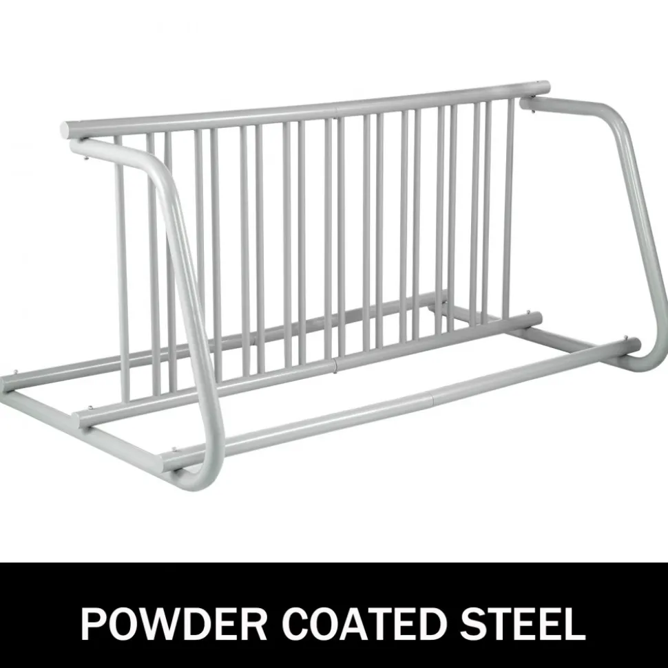 VEVOR 10 Holders Floor Bike Rack, 59" Length All-Steel Grid Bike Rack, 10-Bike Capacity Dual-Side Storage Stand for Garages Streets Yards Bike Events