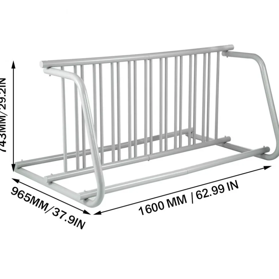 VEVOR 10 Holders Floor Bike Rack, 59" Length All-Steel Grid Bike Rack, 10-Bike Capacity Dual-Side Storage Stand for Garages Streets Yards Bike Events