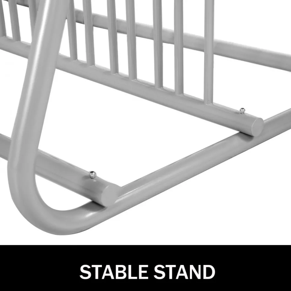 VEVOR 10 Holders Floor Bike Rack, 59" Length All-Steel Grid Bike Rack, 10-Bike Capacity Dual-Side Storage Stand for Garages Streets Yards Bike Events