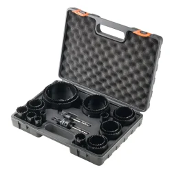 VEVOR Hole Saw Kit, 18 PCS Saw Blades, 6 Drill Bits, 1 Hex Wrench, General Purpose Size from 3/4" to 4-1/2", Bi Metal M42 Hole Saw Set with Carrying Case, Ideal for Wood Board, Plastic and Iron Plate