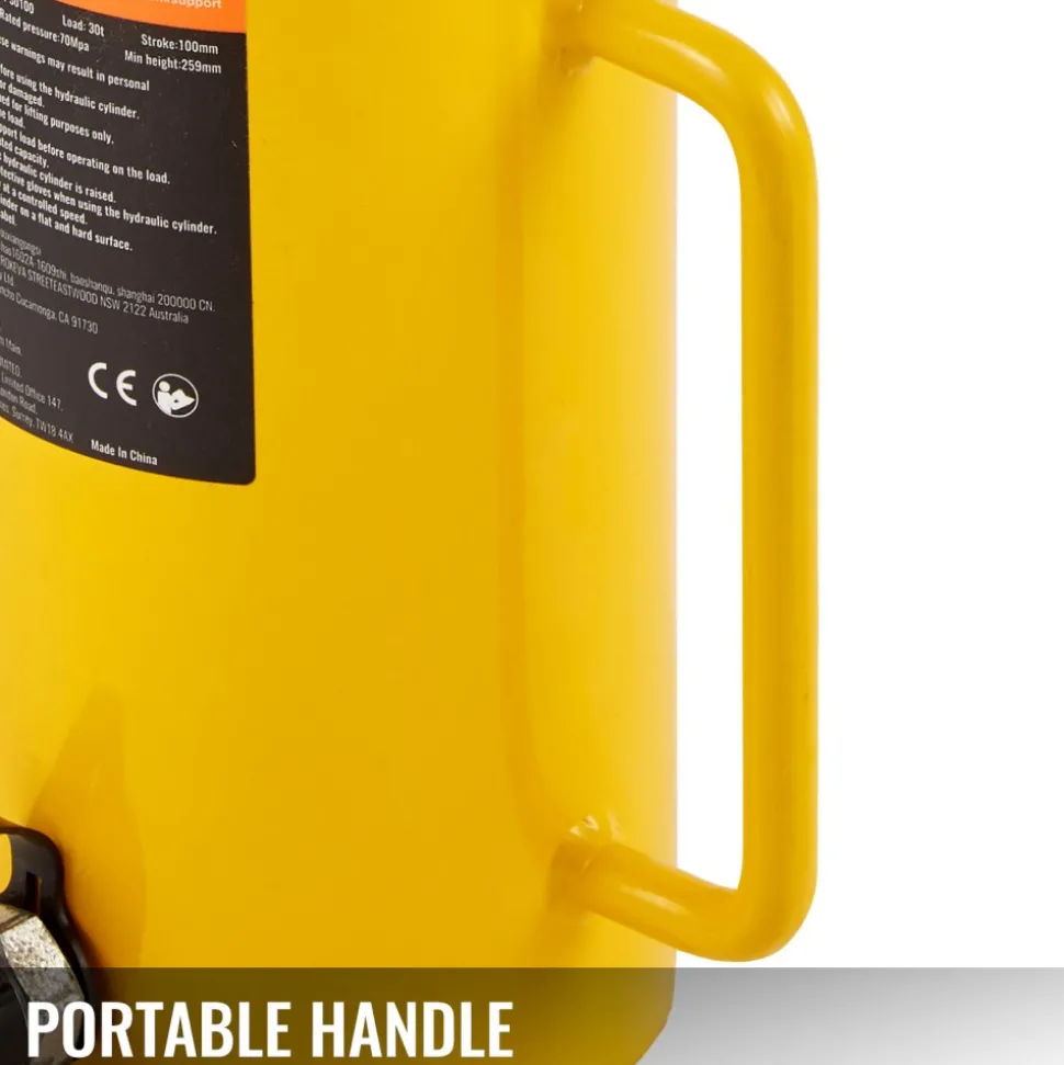 VEVOR Hollow Plunger 30Ton 4"Stoke/ 100mm Hydraulic Cylinder Jack Single Acting