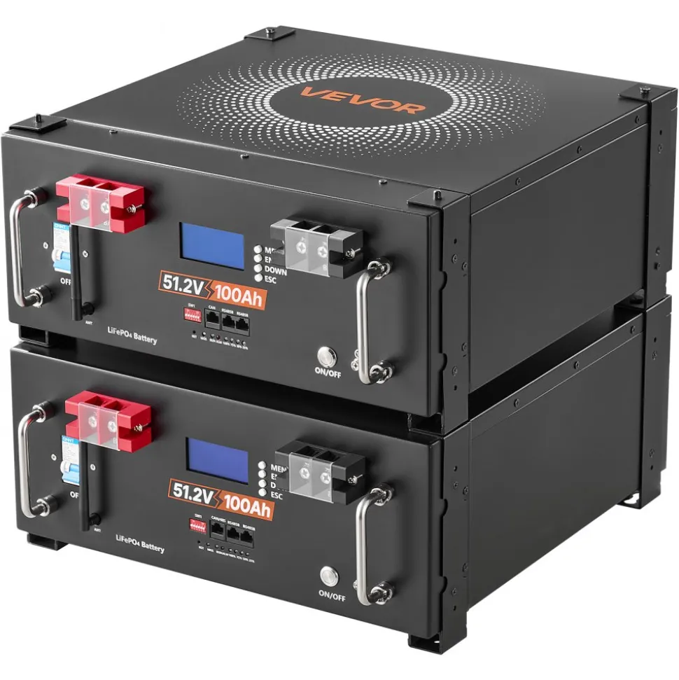 VEVOR Home Power Station Backup Power, 5120Wh, LiFePO4 Lithium Battery, Support Communication, Bluetooth and WiFi, AC 10000W Inverter, Fast Charge, for Home Backup, Emergency, Solar System Components