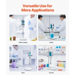 VEVOR Homogenizer, 900 W Laboratory High Speed Dispersing Homogenizer, 2000-28000RPM High Shear Lab Mixer Emulsification Machine, Digital Display Blender, Stainless Steel, for Cosmetics/Food Industry