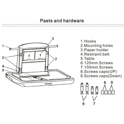 VEVOR Horizontal Baby Changing Table Wall-mounted Baby Diaper Changing Station Vertical Fold Down Baby Changing Table