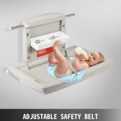 VEVOR Horizontal Baby Changing Table Wall-mounted Baby Diaper Changing Station Vertical Fold Down Baby Changing Table