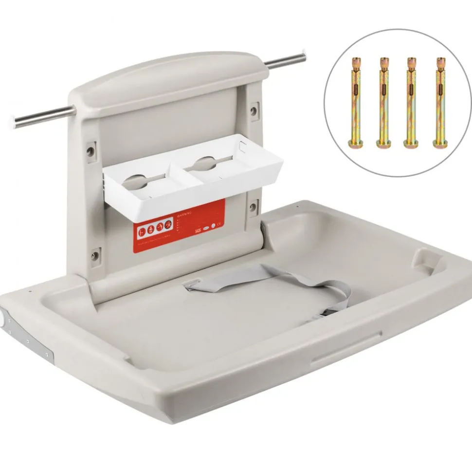 VEVOR Horizontal Baby Changing Table Wall-mounted Baby Diaper Changing Station Vertical Fold Down Baby Changing Table