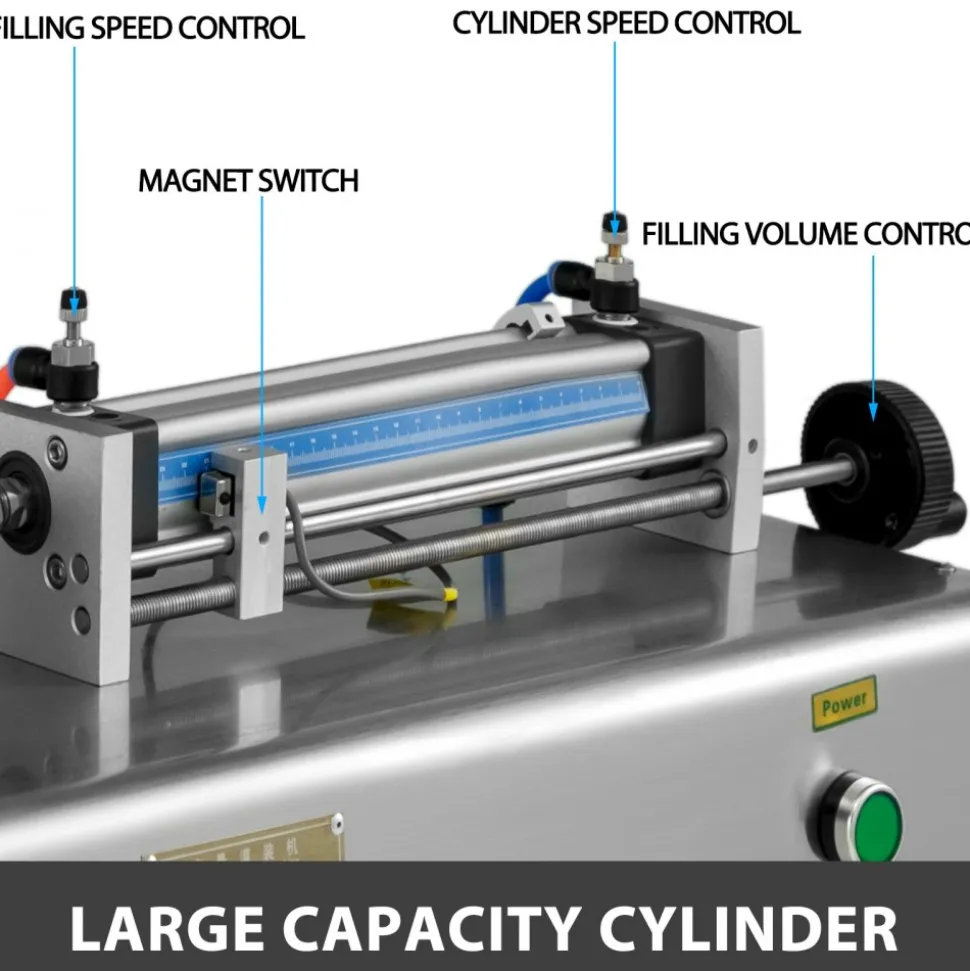 VEVOR Horizontal Pneumatic Liquid Filling Machine 10-300ML, Paste Liquid Filling Machine with 30L Hopper, Pneumatic Dual-use Paste Filling Machine for Cream Shampoo Liquids