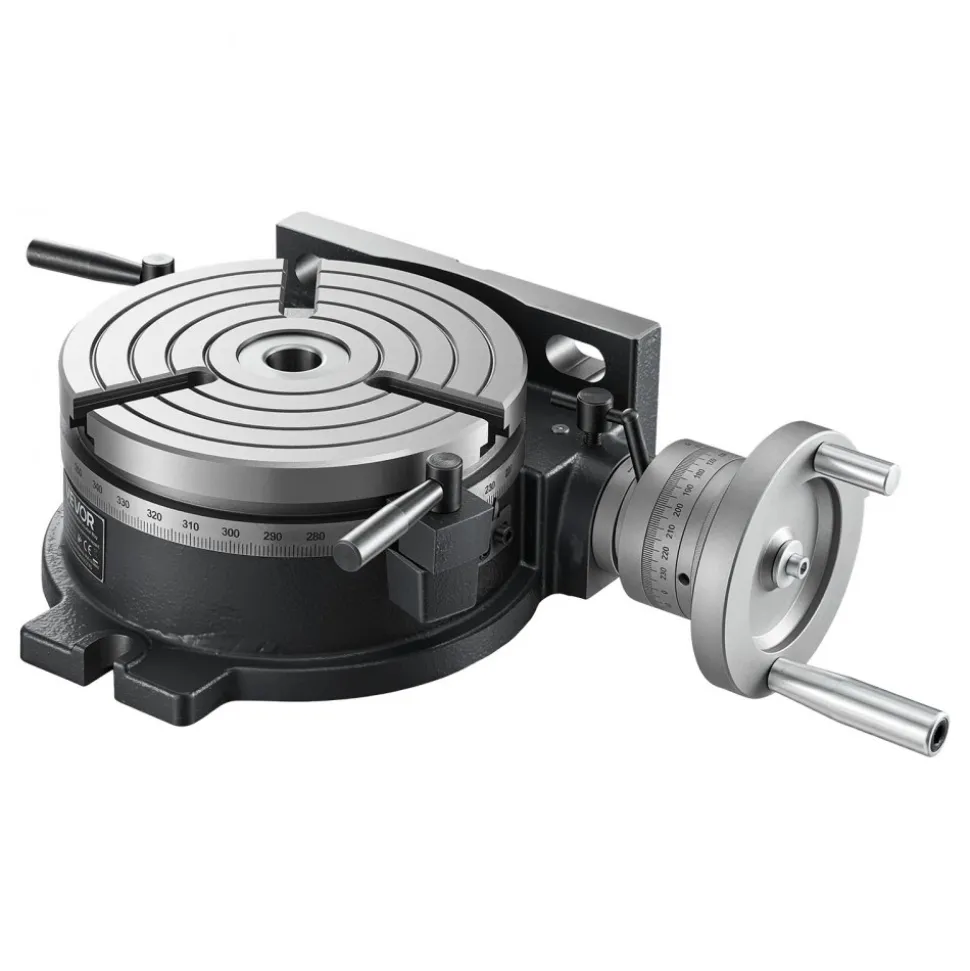 VEVOR Horizontal Vertical Rotary Table 8 in Precision Milling Rotary Table, with T-Slot & Graduated Scale, Worm Gear Adjustment, Cast Iron, Precision Indexing, for Milling Machines & Drill Presses