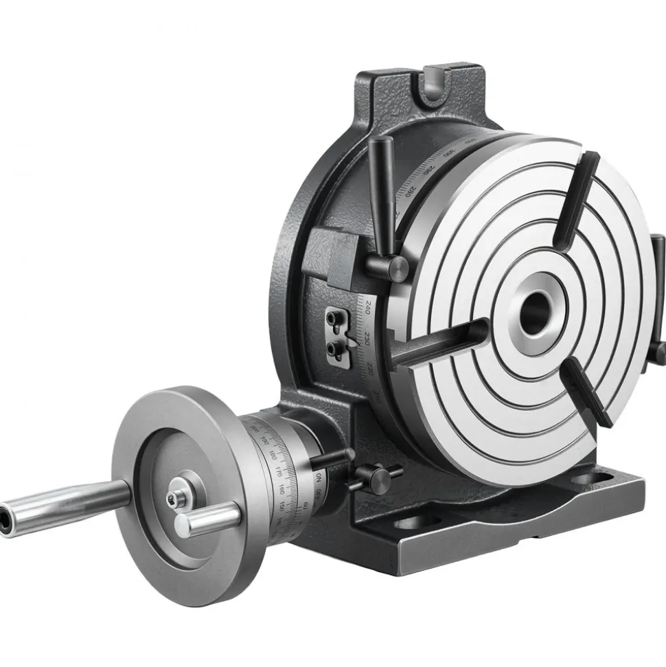 VEVOR Horizontal Vertical Rotary Table 8 in Precision Milling Rotary Table, with T-Slot & Graduated Scale, Worm Gear Adjustment, Cast Iron, Precision Indexing, for Milling Machines & Drill Presses