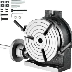 VEVOR Horizontal Vertical Rotary Table 8 in Precision Milling Rotary Table, with T-Slot & Graduated Scale, Worm Gear Adjustment, Cast Iron, Precision Indexing, for Milling Machines & Drill Presses