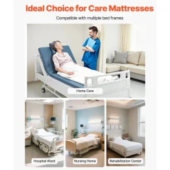 VEVOR Hospital Bed Mattress, 300 lbs Load, Long Term Care Pressure Redistribution Medical-Grade Dual Layer Foam Mattress, Waterproof for Bedsore Treatment Nursing Homes and Home Care, 34 x 76 x 3.5 in