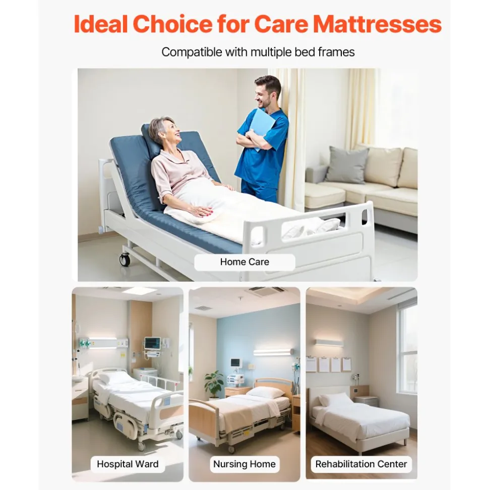 VEVOR Hospital Bed Mattress, 300 lbs Load, Long Term Care Pressure Redistribution Medical-Grade Dual Layer Foam Mattress, Waterproof for Bedsore Treatment Nursing Homes and Home Care, 34 x 76 x 3.5 in