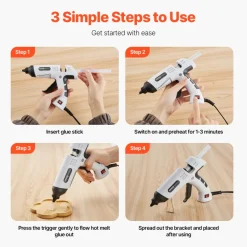 VEVOR Hot Glue Gun, 60/100W Dual Power, Mini Hot Glue Gun with 20 Premium Glue Sticks and Oxford Cloth Bag, Fast Preheating & High Temp Melt Glue Gun for Crafts, Arts, DIY, Quick Home Repairs, White