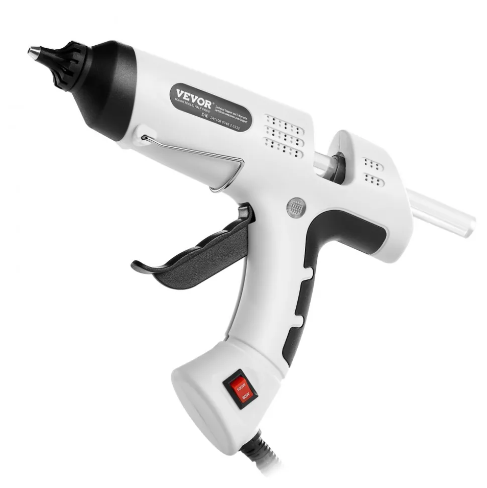 VEVOR Hot Glue Gun, 60/100W Dual Power, Mini Hot Glue Gun with 20 Premium Glue Sticks and Oxford Cloth Bag, Fast Preheating & High Temp Melt Glue Gun for Crafts, Arts, DIY, Quick Home Repairs, White