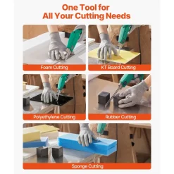 VEVOR Hot Knife Foam Cutter, 200W Electric Foam Cutting Tool, 122℉ - 932℉ Adjustable Styrofoam Cutter with 6" & 8" Cutting Blades for KT Board, Polyethylene, Sponge, Rubber - Tool Box Included